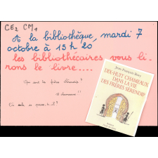Annonce d'une animation en bibliothèque