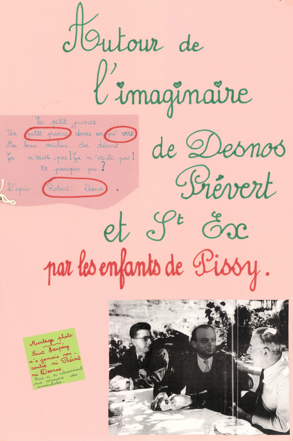 Autour de l'imaginaire de Desnos, Prévert et St Ex par les enfants de Pissy