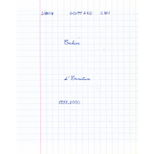 Cahier d'écriture