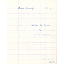 Cahier de leçons de mathématiques