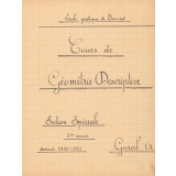 Cours de géométrie descriptive