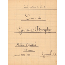 Cours de géométrie descriptive