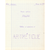 Cahier d'exercices d'arithmétique