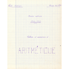 Cahier d'exercices d'arithmétique