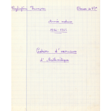 Cahier d'exercices d'arithmétique