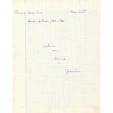 Cahier de devoirs de géométrie