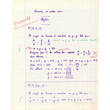Cahier d'exercices d'Algèbre