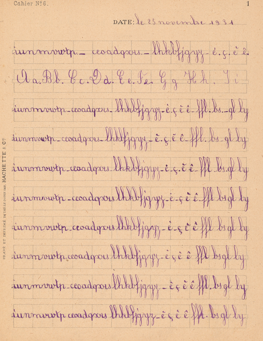 Méthode d'Ecriture droite en sept cahiers, cahier N°6