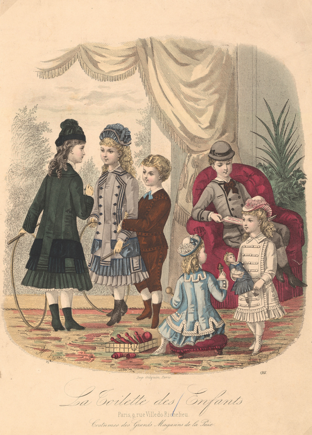 Enfants jouant dans le salon. 