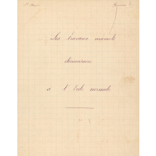 Cahier de travaux manuels. Les travaux manuels élémentaires à l'école normale.
