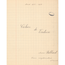 Cahier de couture. 