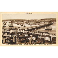 Pensionnat de Mme Tardy-Caperoni Officier d'Académie à Gannat (Allier) - Témoignage de satisfaction Mérité par Mlle Marie Morand - Bordeaux Vue générale de la rade prise de la Tour St-Michel.