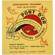 Buvard publicitaire. Pont d'or. Biscottes surfines.