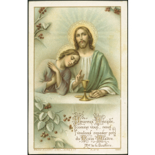 Image religieuse. Heureux disciple, comme vous, nous voulons reposer près du divin Maître.