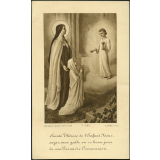 Image religieuse. Sainte thérèse de l'Enfant Jésus, soyez mon guide en ce beau jour de ma première communion.