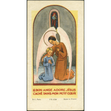 Image religieuse. Le bon ange adore Jésus caché dans mon petit coeur.