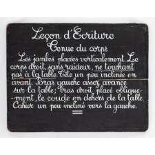 Tableau noir. Leçon d'écriture : tenue du corps