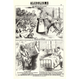 Tableau mural. Alcoolisme. Les méfaits de l'alcool.