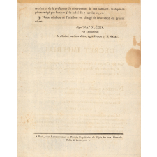 Decret Impérial, qui fixe l'époque à laquelle commencent à courir les années de jouissance des Brevets d'invention, de perfectionnement et d'importation.