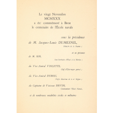 Le centenaire de l'Ecole navale 1830-1930.
