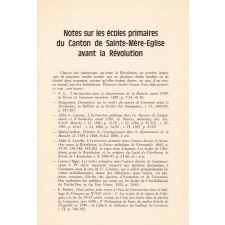 Revue du département de la Manche. Les écoles primaires du canton de Ste-Mère-Eglise avant la Révolution.