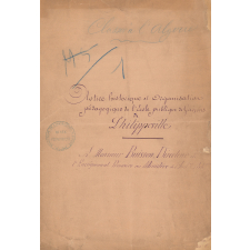 Notice historique et Organisation pédagogique de l'Ecole publique de Garçons de Philippeville.