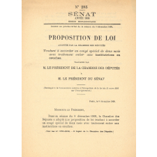 Sénat. Proposition de loi adoptée par la Chambre des Députés Tendant à accorder un congé spécial de deux mois avec traitement entier aux institutrices en couches.