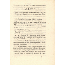 Arrêté qui fixe le traitement des fonctionnaires et professeurs des lycées et les pensions des élèves nationaux.