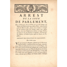 Arrest de la cour de parlement.