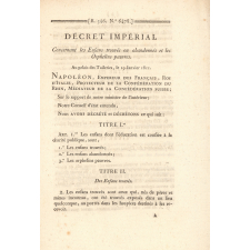 Décret impériale concernant les enfans (sic) trouvés ou abandonnés et les orphelins pauvres.