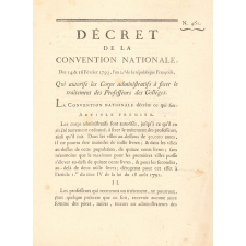 Décret de la convention nationale qui autorise les corps administratifs à fixer le traitement des professeurs des collèges.