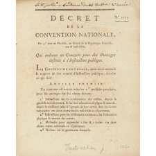 Décret de la convention nationale qui ordonne un concours pour des ouvrages destinés à l'instruction publique.
