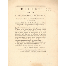Décret de la convention nationale additionnel à la loi du 8 pluviôse, sur les idiomes étrangers et l'enseignement de la langue française.