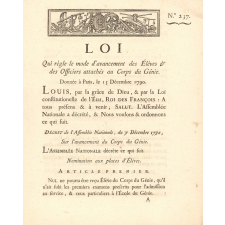 Loi qui règle le mode d'avancement des élèves et des officiers attachés au corps du génie.
