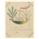 Travail de broderie. Médaillon. 