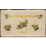 Travail de broderie. Carte brodée. 