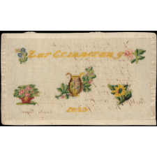 Travail de broderie. Carte brodée. 