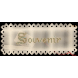Travail de broderie. Souvenir. Etiquette brodée