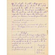 Cahier de Devoir. Année scolaire 1933-1934