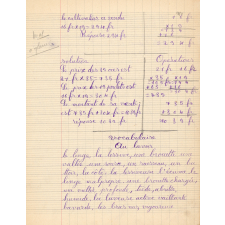 Cahier de Devoir. Année scolaire 1933-1934