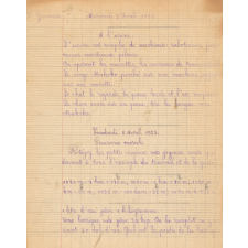 Cahier journalier. Année scolaire 1934-1935