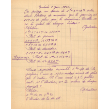 Cahier de Devoir. Année scolaire 1935-1936