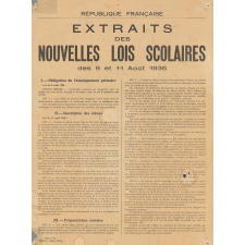 Extraits des nouvelles lois scolaires des 9 et 11 Août 1936.