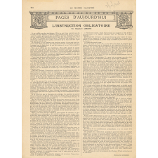 L'Instruction obligatoire. Pages d'Aujourd'hui.