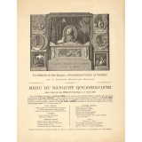 Menu du Banquet Rousseauiste donné le 3 février 1889 à l'occasion de l'inauguration de la statue de Rousseau au Panthéon. 