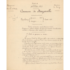 Statistique rétrospective de l'instruction primaire. Commune de Bouzanville.