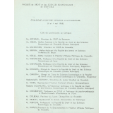 Liste des participants au Colloque d'Histoire Scolaire et Universitaire (3-4 mai 1968).