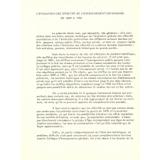 L'évolution des effectifs de l'enseignement secondaire de 1809 à 1961 - Annexe : Tableaux et Graphiques.
