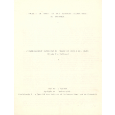 L'enseignement supérieur en France de 1890 à nos jours (Etude statistique).