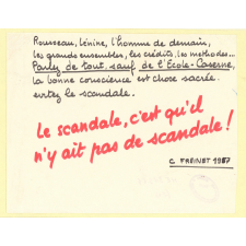 Parlez de tout, sauf de l'Ecole-Caserne.
